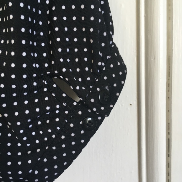 Polka Dot Blouse with Ruffled Front S - Picture 3 of 8